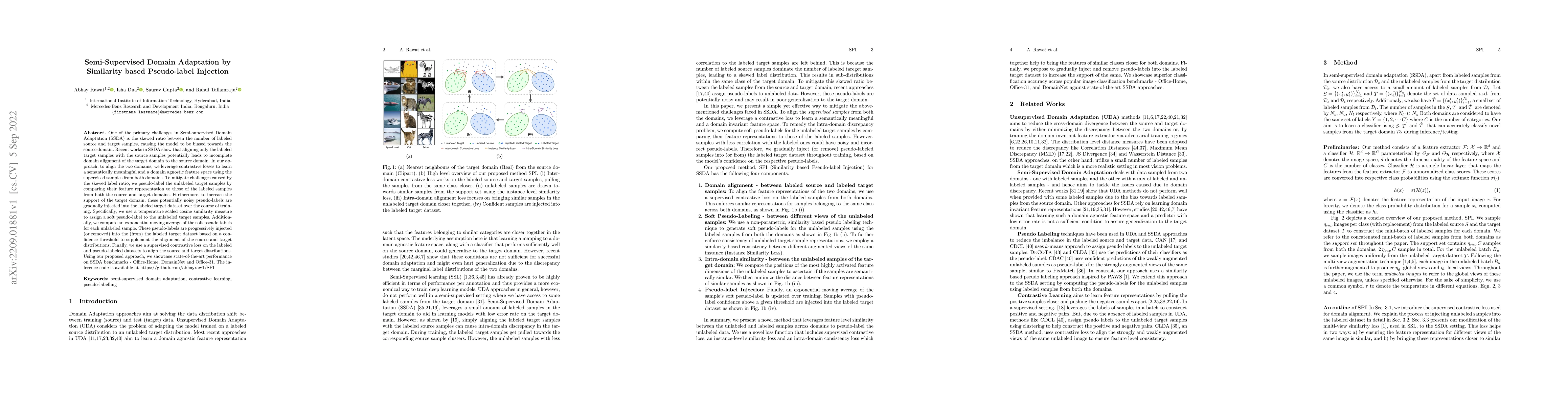 Thumbnail for Semi-Supervised Domain Adaptation by Similarity based Pseudo-label
  Injection