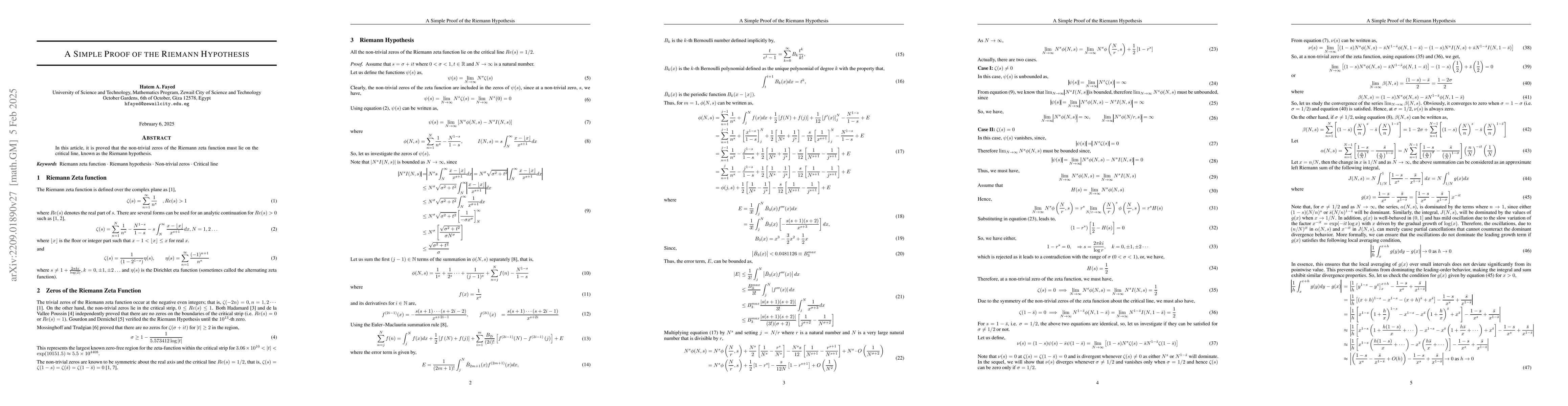Thumbnail for A Simple Proof of the Riemann Hypothesis