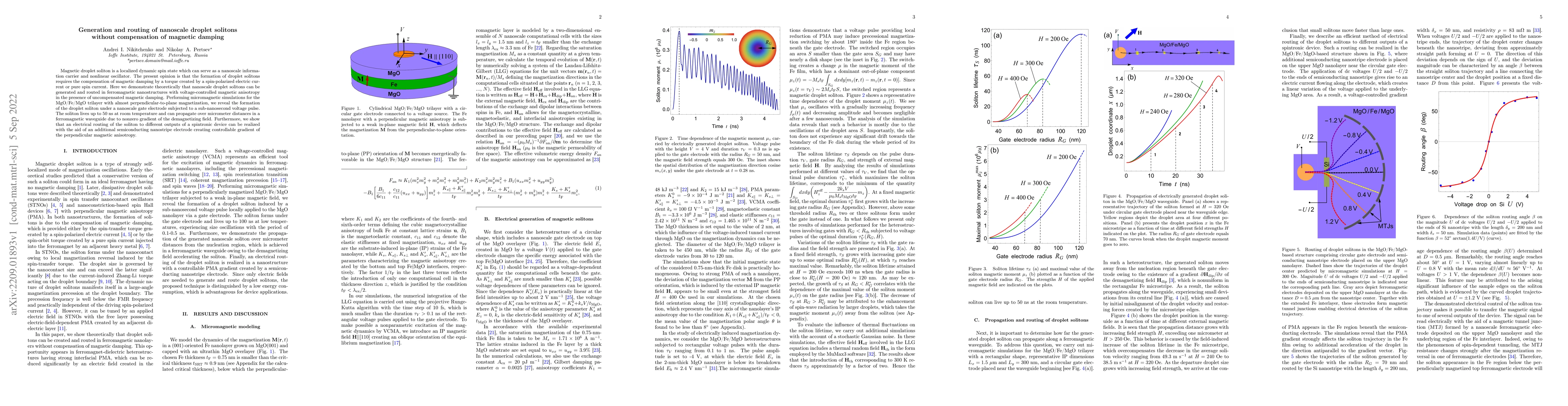 Thumbnail for Generation and routing of nanoscale droplet solitons without
  compensation of magnetic damping