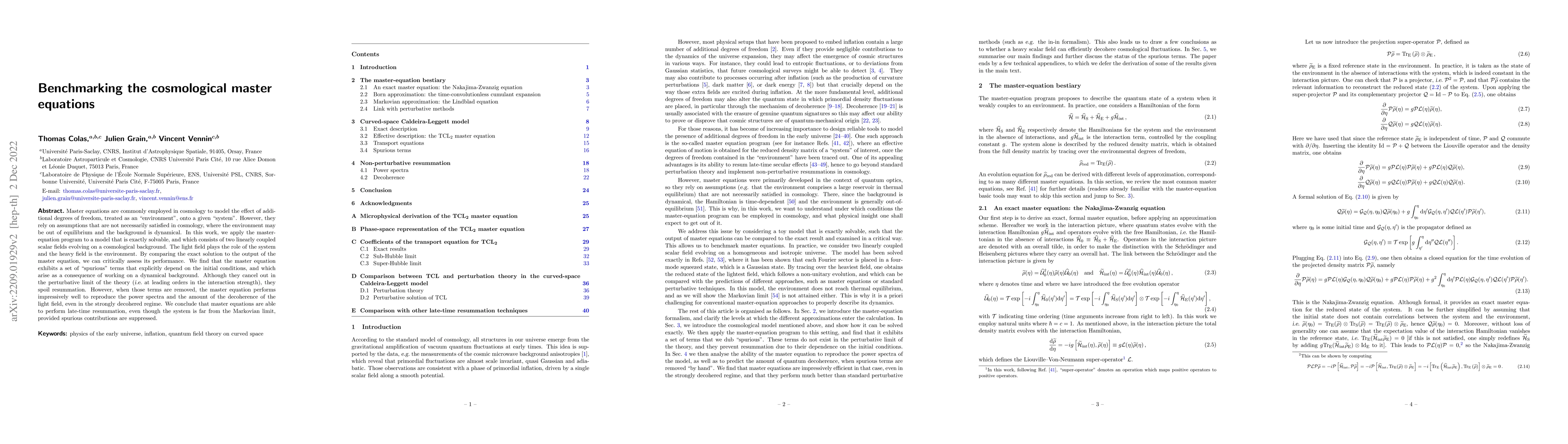 Thumbnail for Benchmarking the cosmological master equations