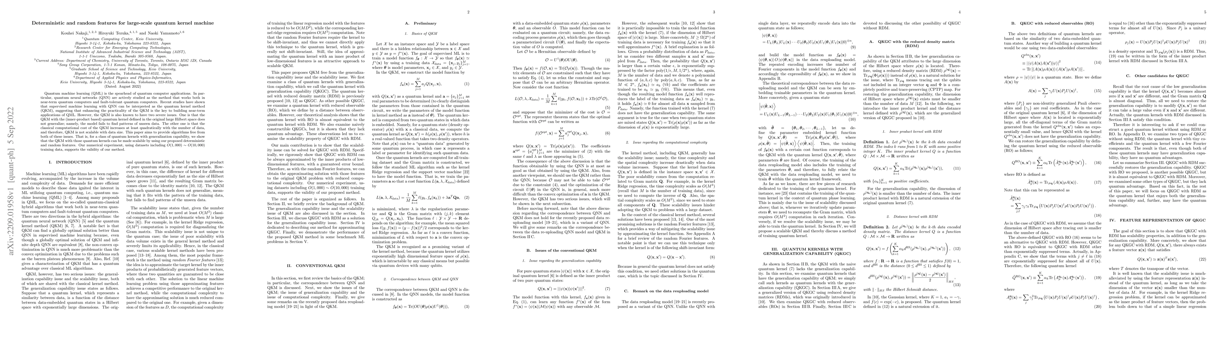Thumbnail for Deterministic and random features for large-scale quantum kernel machine