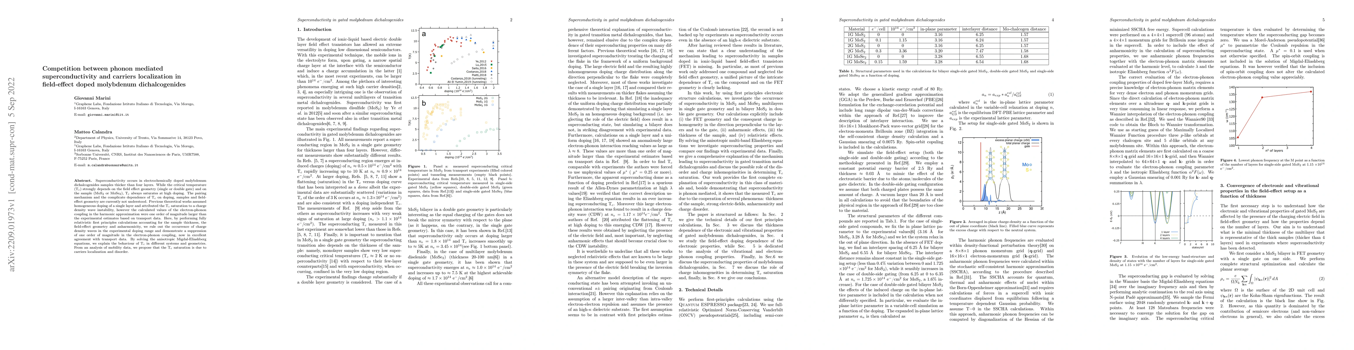 Thumbnail for Competition between phonon mediated superconductivity and carriers
  localization in field-effect doped molybdenum dichalcogenides
