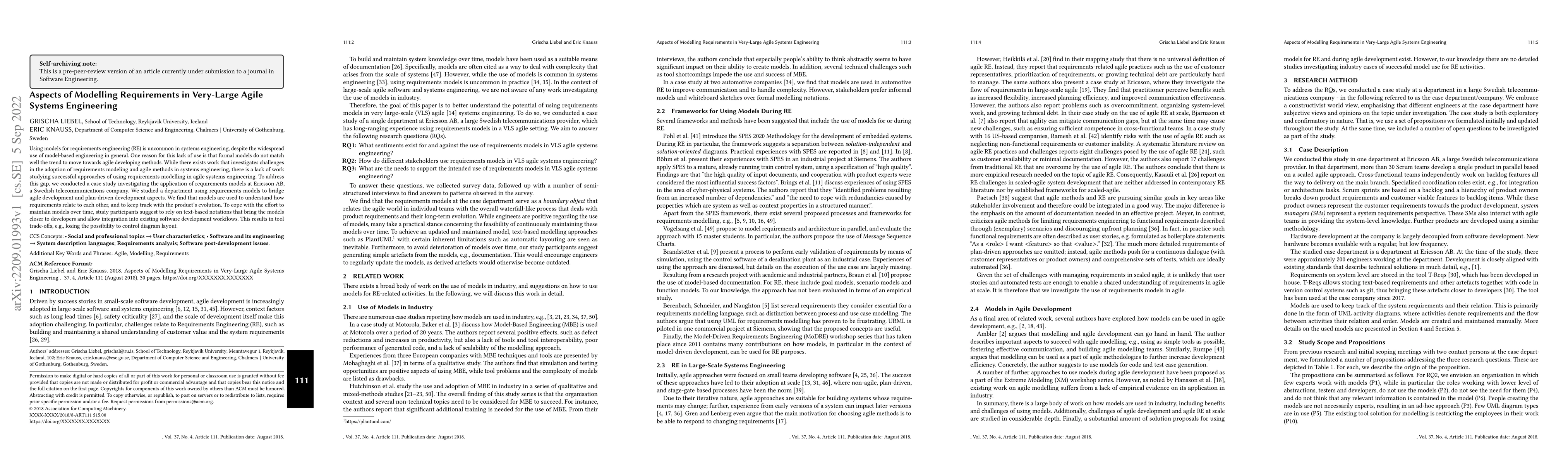 Thumbnail for Aspects of Modelling Requirements in Very-Large Agile Systems
  Engineering