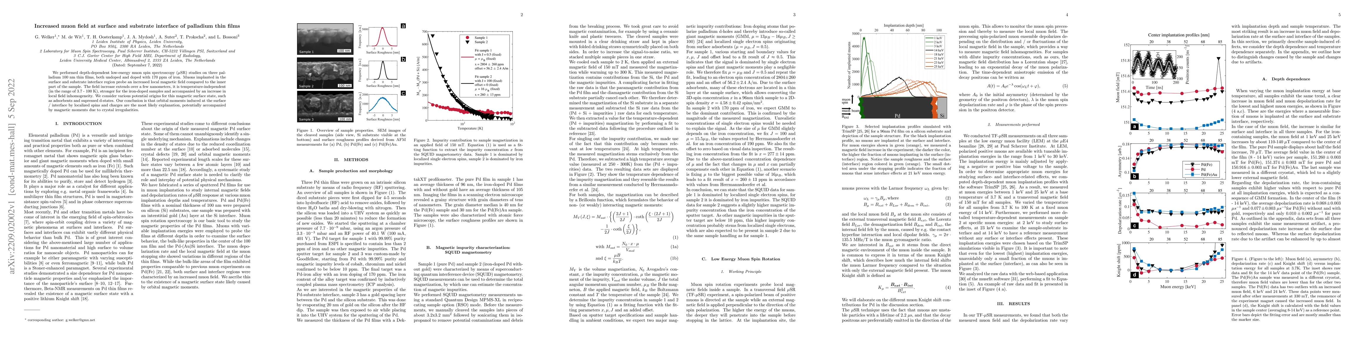 Thumbnail for Increased muon field at surface and substrate interface of palladium
  thin films