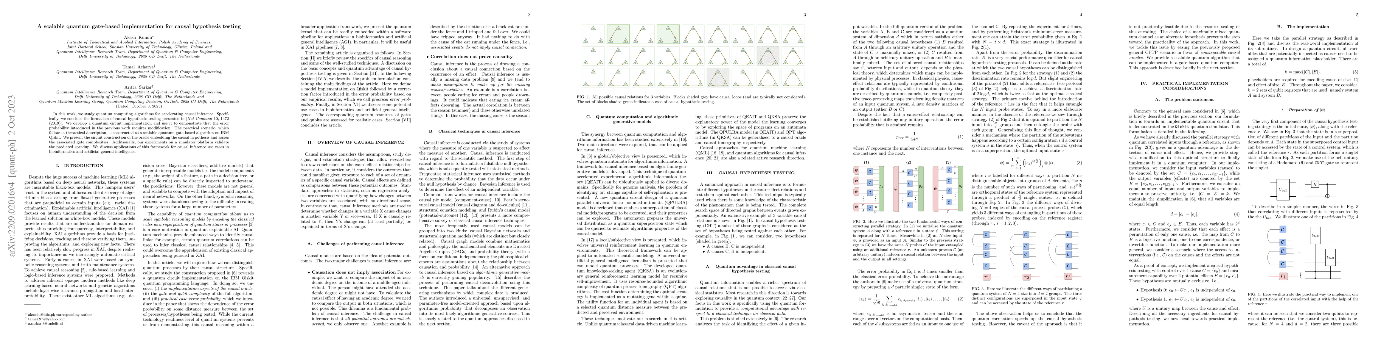 Thumbnail for A scalable quantum gate-based implementation for causal hypothesis
  testing