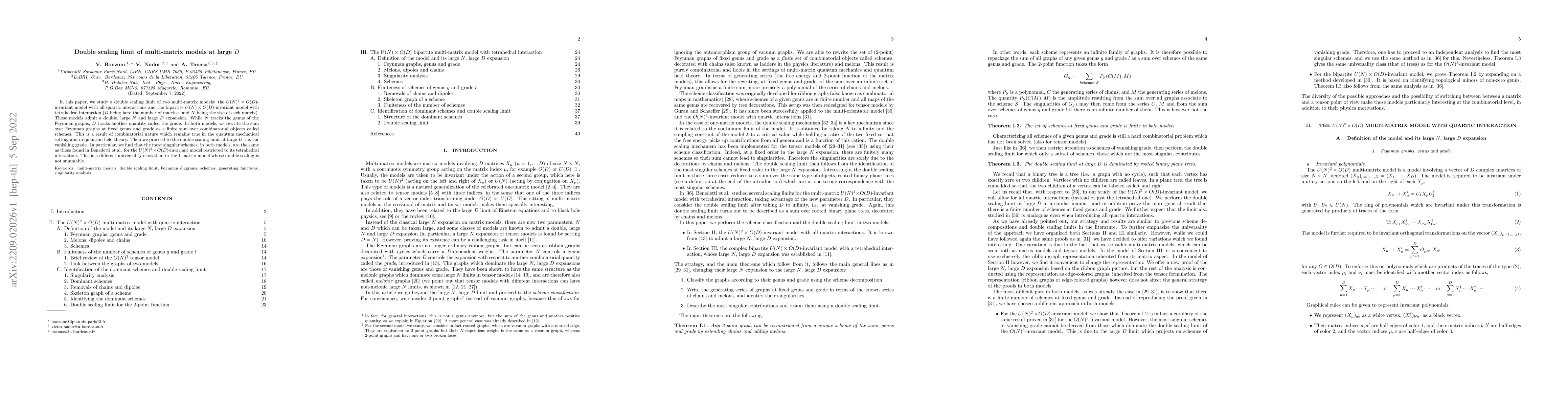 Thumbnail for Double scaling limit of multi-matrix models at large $D$