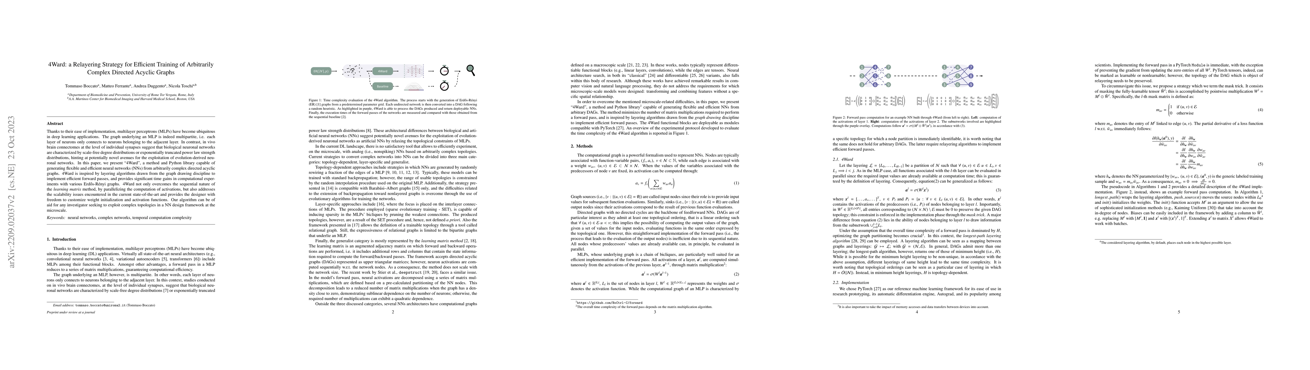 Thumbnail for 4Ward: a Relayering Strategy for Efficient Training of Arbitrarily
  Complex Directed Acyclic Graphs