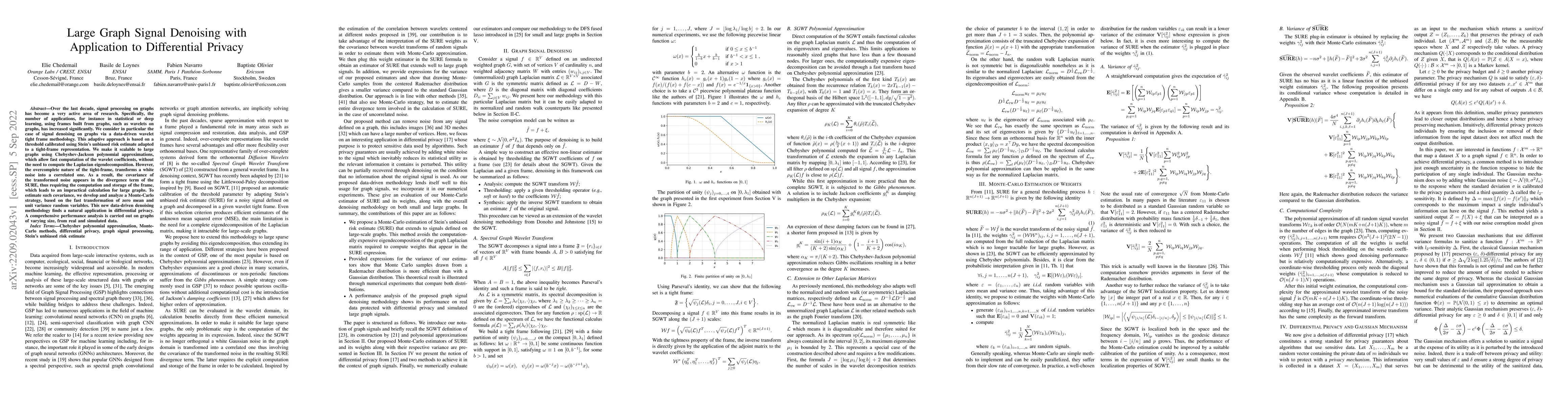 Thumbnail for Large Graph Signal Denoising with Application to Differential Privacy