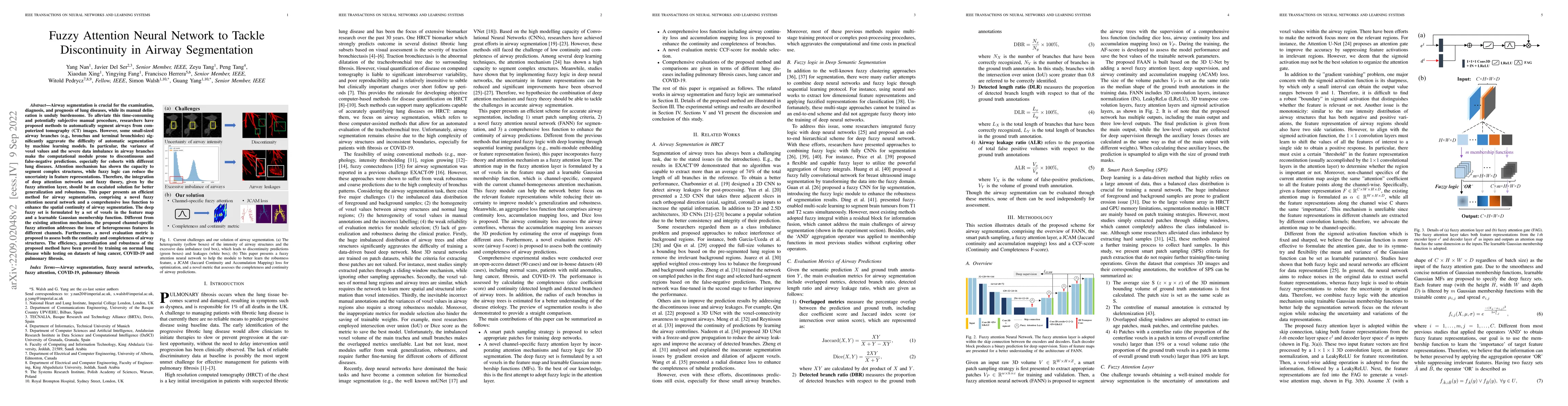 Thumbnail for Fuzzy Attention Neural Network to Tackle Discontinuity in Airway
  Segmentation