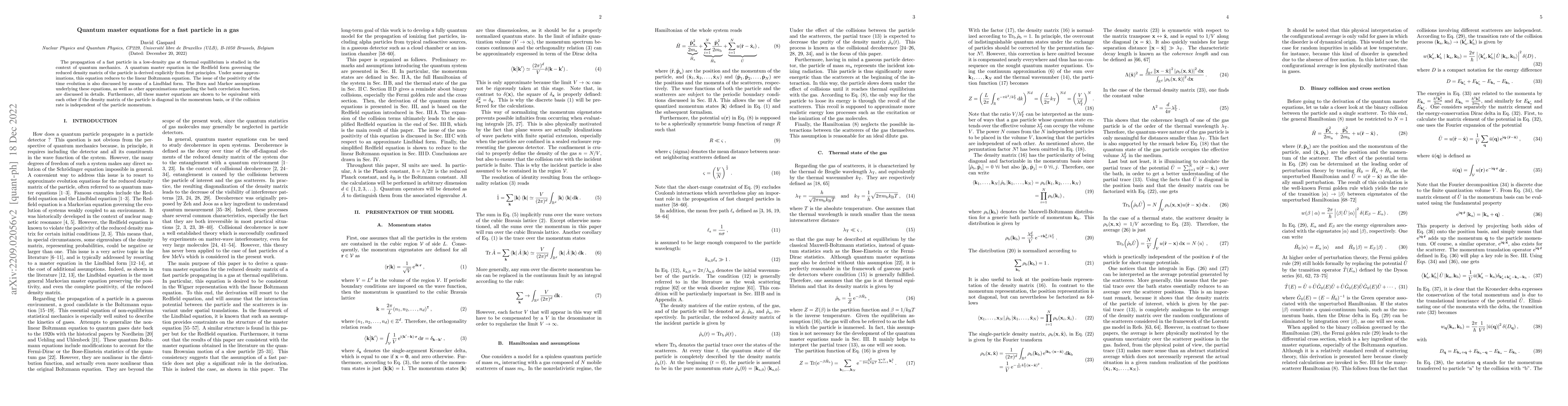 Thumbnail for Quantum master equations for a fast particle in a gas