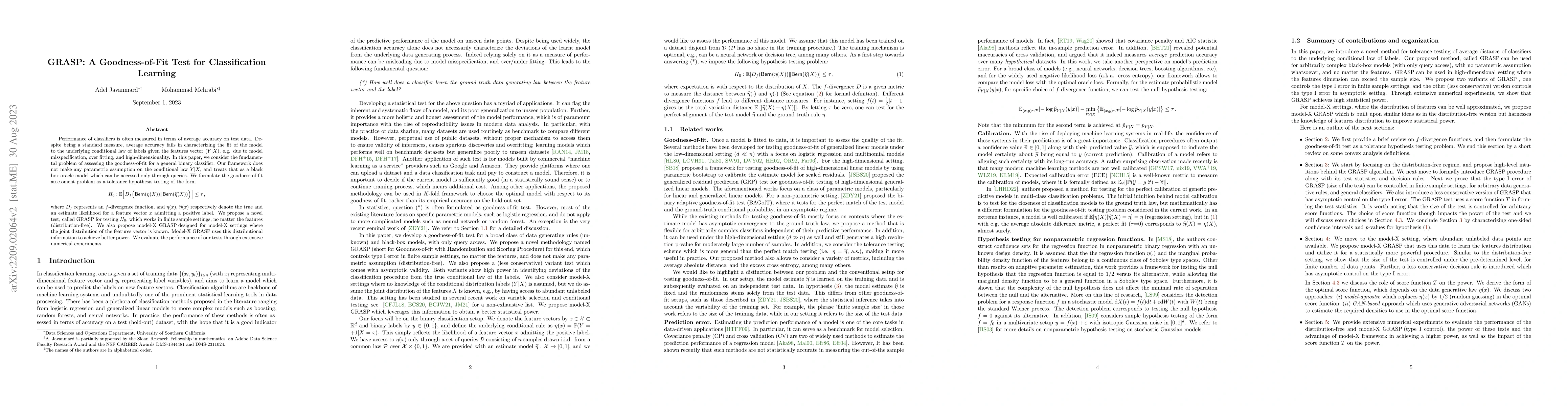 Thumbnail for GRASP: A Goodness-of-Fit Test for Classification Learning