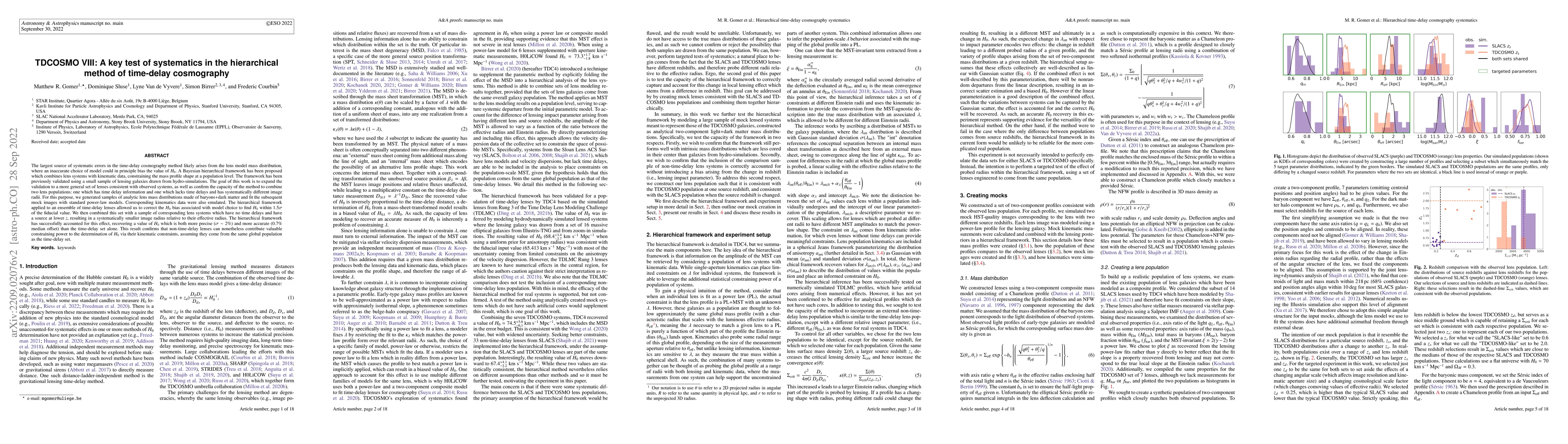 Thumbnail for TDCOSMO VIII: A key test of systematics in the hierarchical method of
  time-delay cosmography