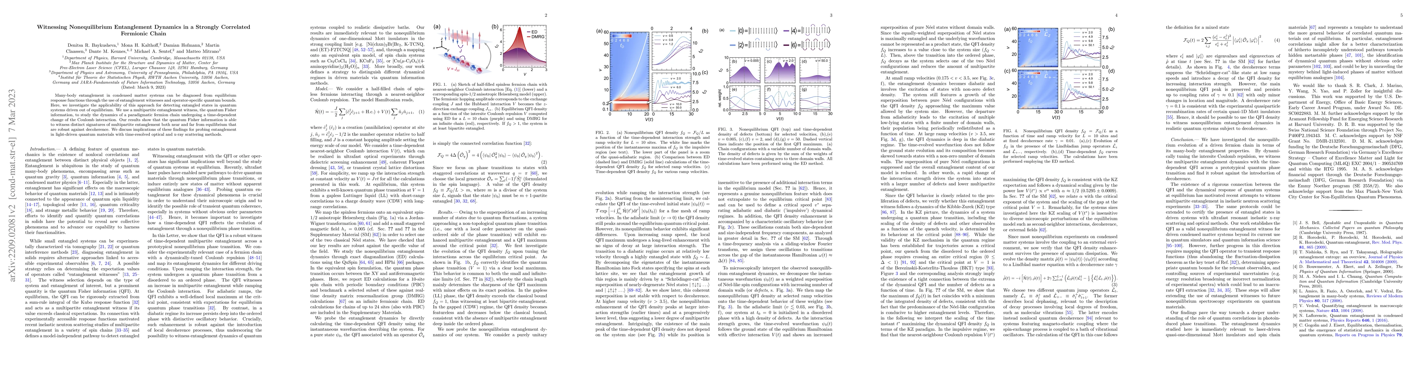 Thumbnail for Witnessing nonequilibrium entanglement dynamics in a strongly correlated
  fermionic chain
