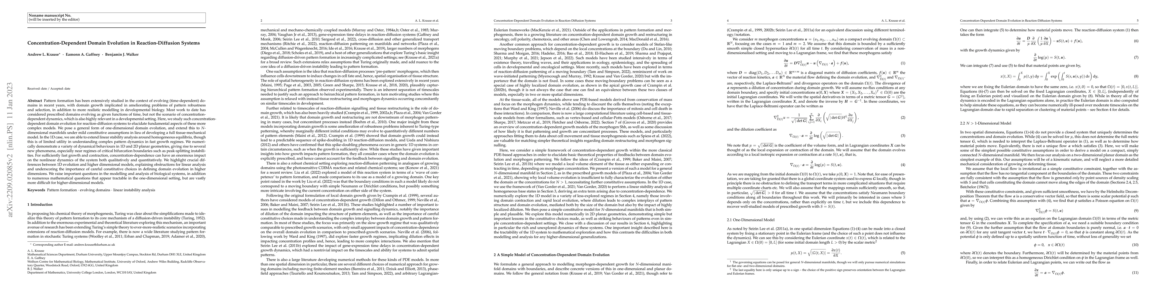 Thumbnail for Concentration-Dependent Domain Evolution in Reaction-Diffusion Systems
