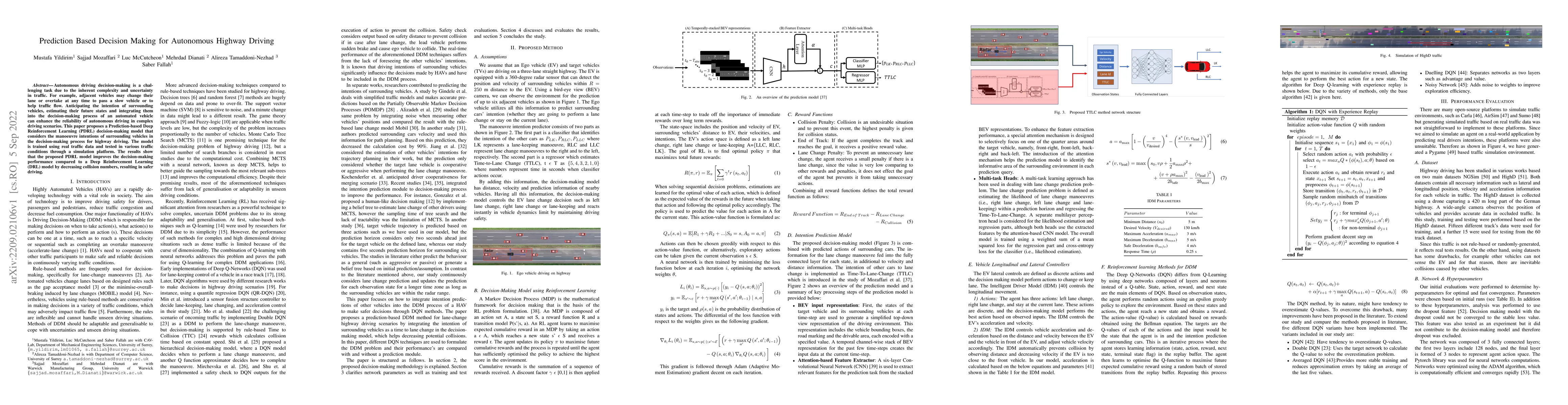 Thumbnail for Prediction Based Decision Making for Autonomous Highway Driving