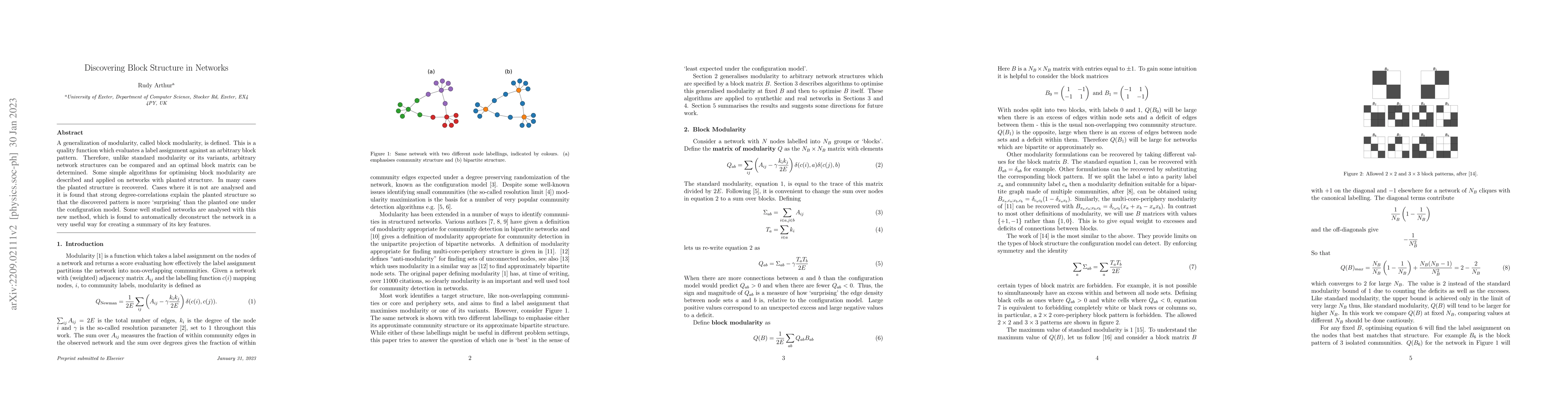 Thumbnail for Discovering Block Structure in Networks
