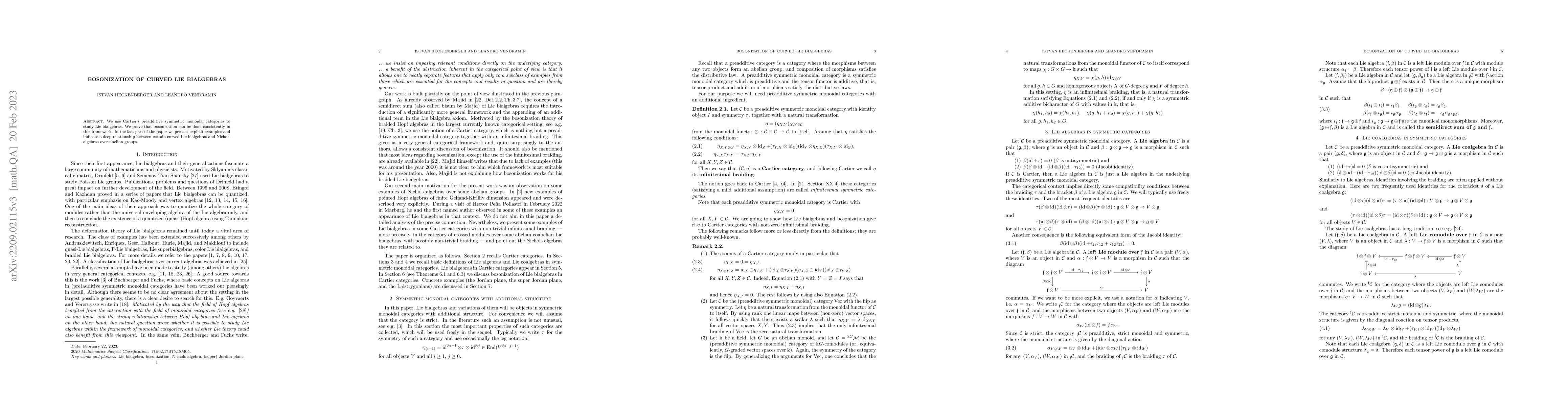Thumbnail for Bosonization of curved Lie bialgebras