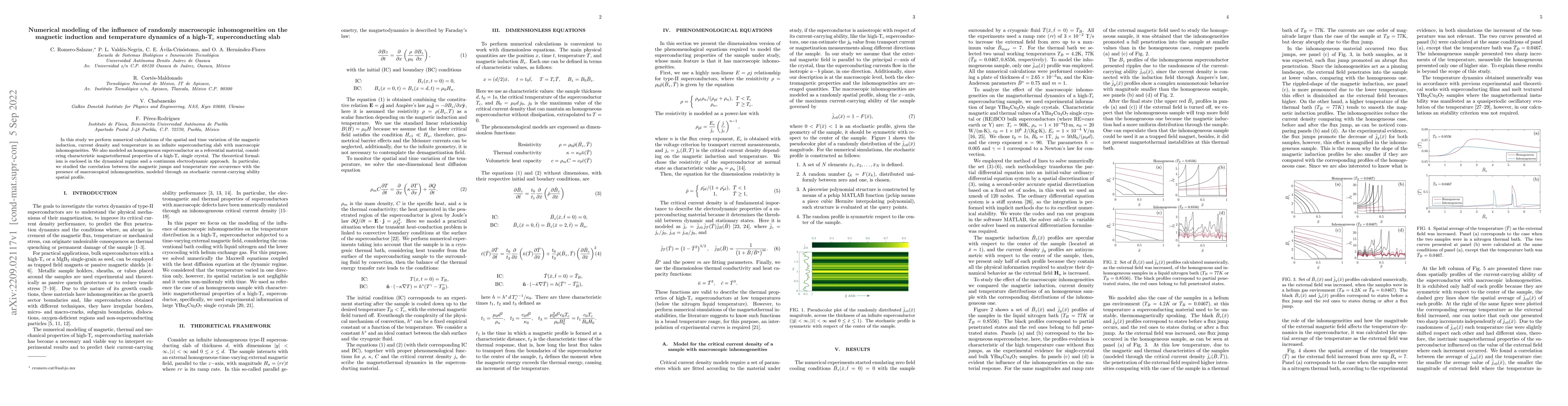 Thumbnail for Numerical modeling of the influence of randomly macroscopic
  inhomogeneities on the magnetic induction and temperature dynamics of a
  high-T$_c$ superconducting slab