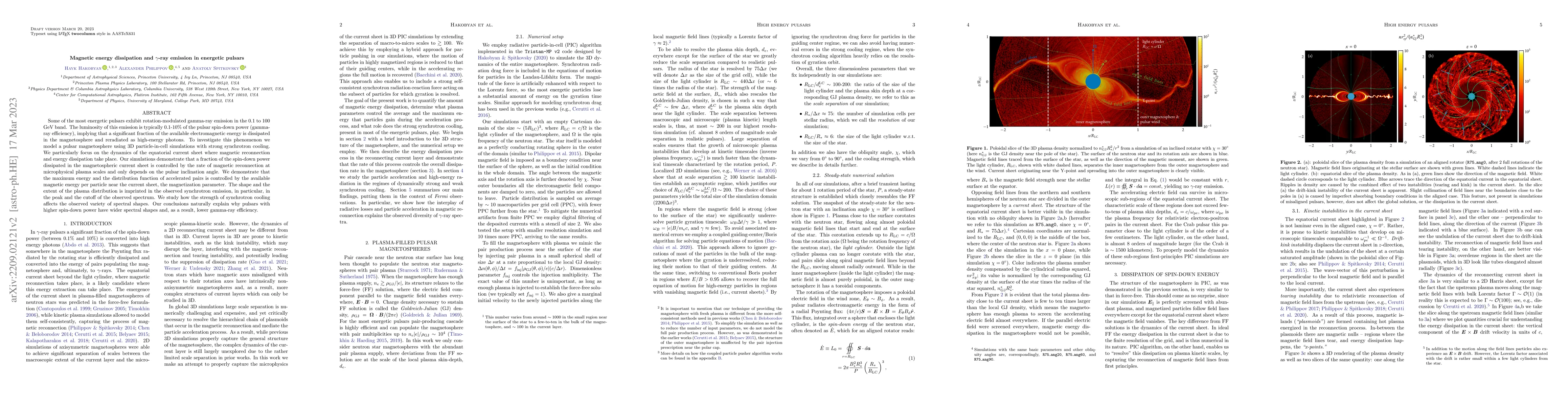 Thumbnail for Magnetic energy dissipation and gamma-ray emission in energetic pulsars