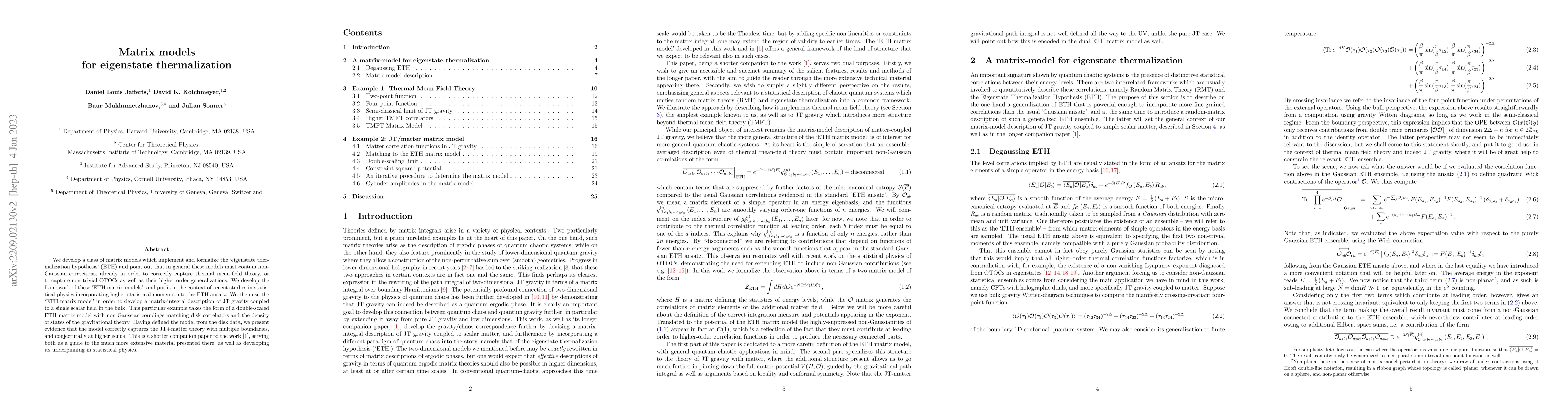 Thumbnail for Matrix models for eigenstate thermalization