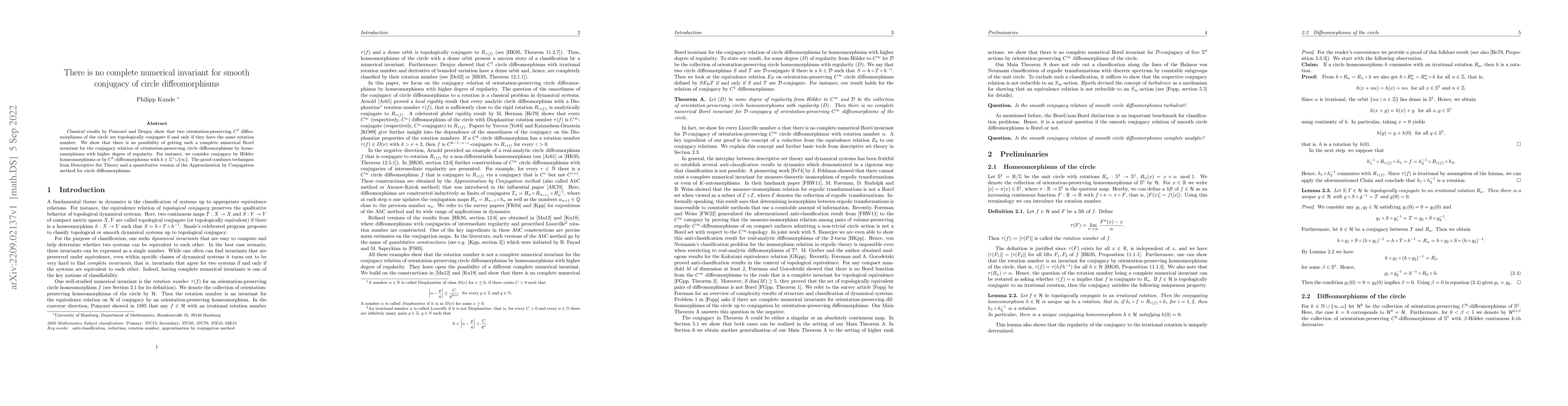Thumbnail for There is no complete numerical invariant for smooth conjugacy of circle
  diffeomorphisms