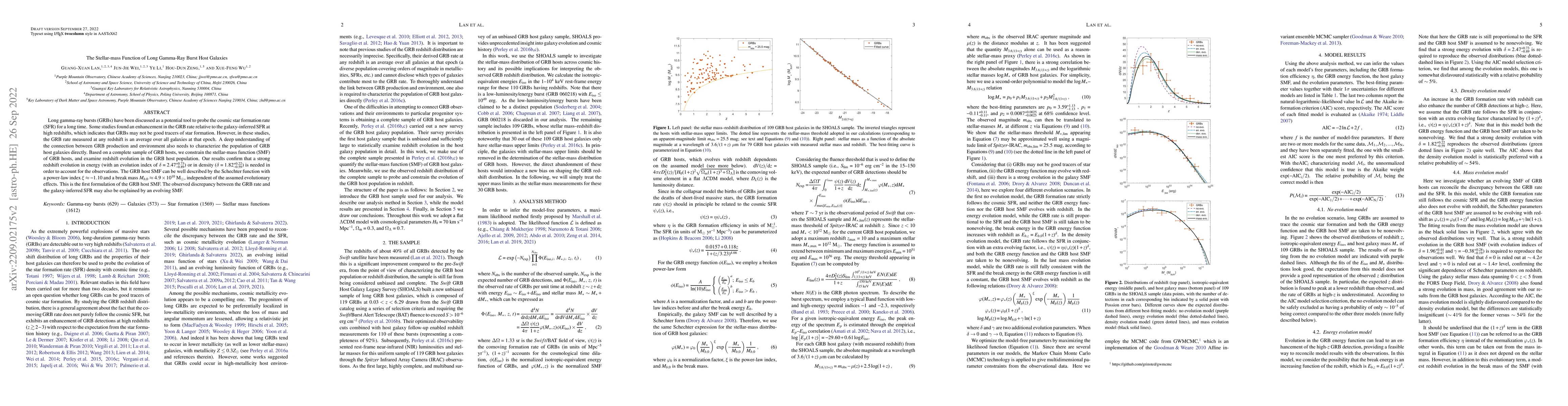 Thumbnail for The Stellar-mass Function of Long Gamma-Ray Burst Host Galaxies