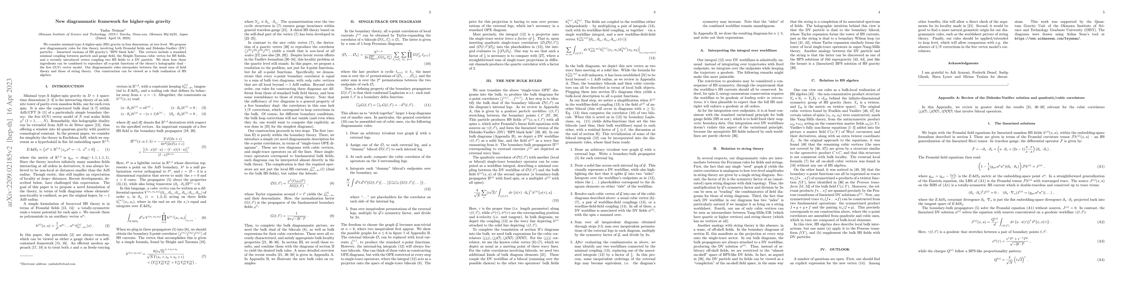 Thumbnail for New diagrammatic framework for higher-spin gravity