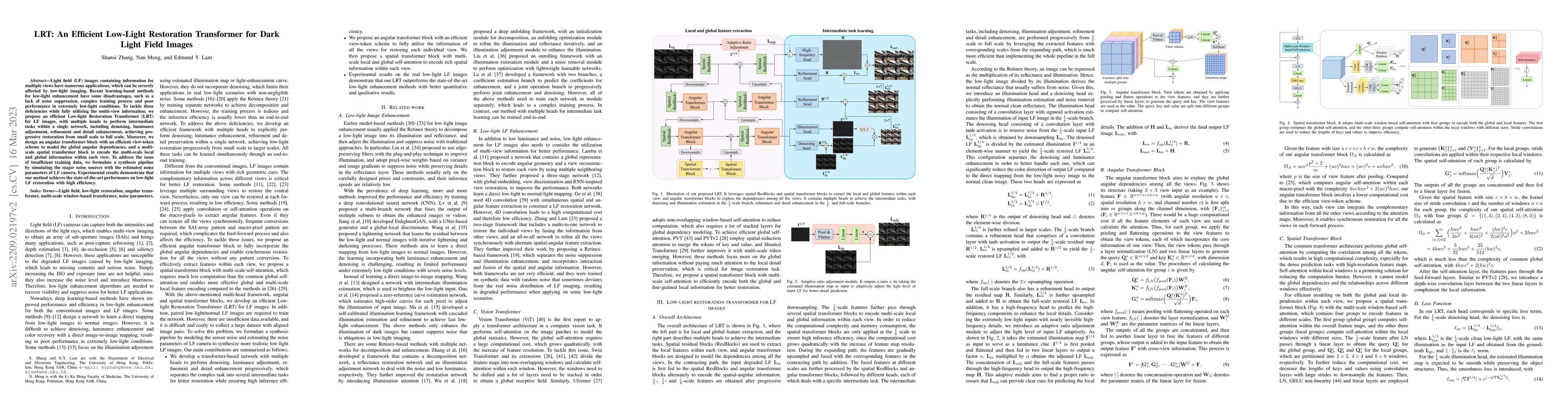 Thumbnail for LRT: An Efficient Low-Light Restoration Transformer for Dark Light Field
  Images