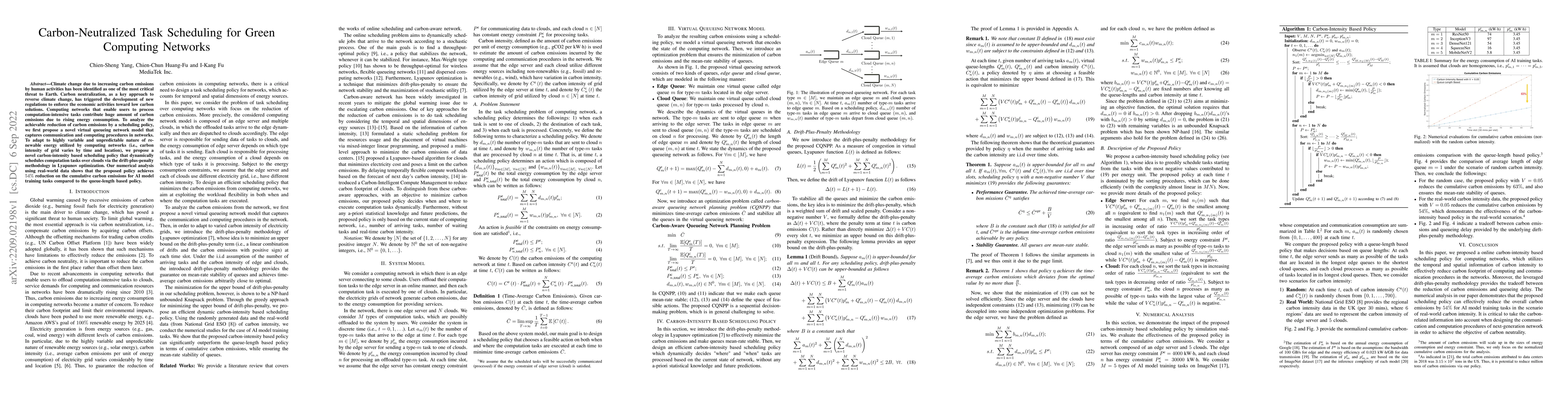 Thumbnail for Carbon-Neutralized Task Scheduling for Green Computing Networks