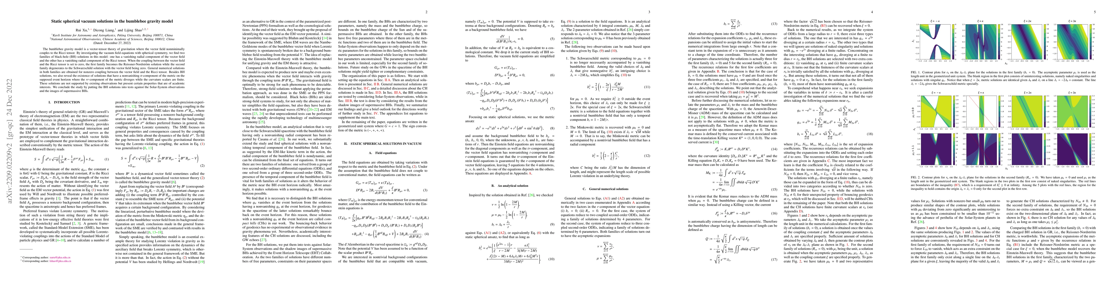 Thumbnail for Static spherical vacuum solutions in the bumblebee gravity model