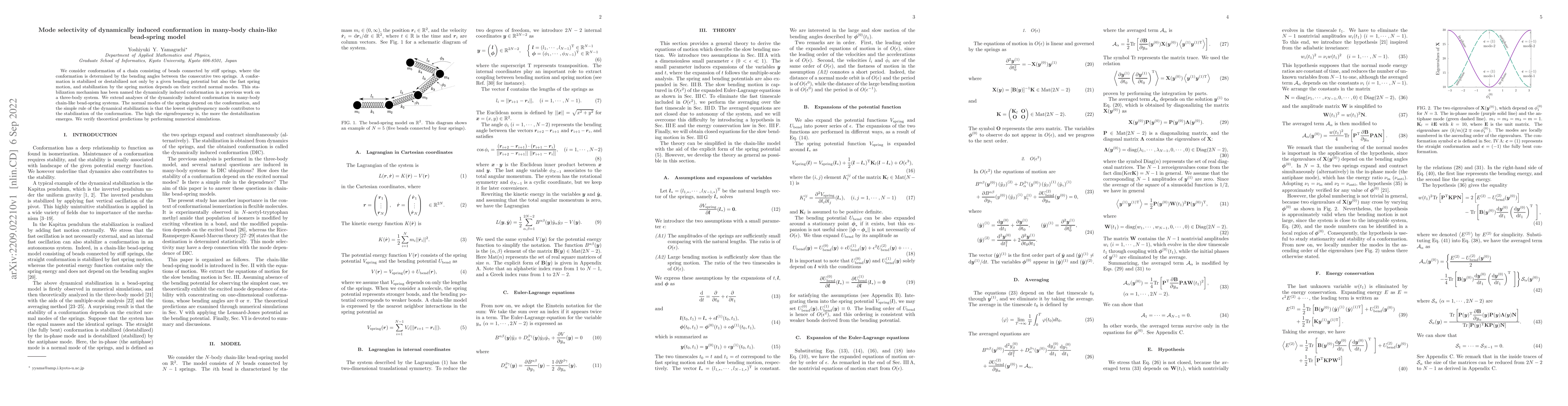 Thumbnail for Mode selectivity of dynamically induced conformation in many-body
  chain-like bead-spring model