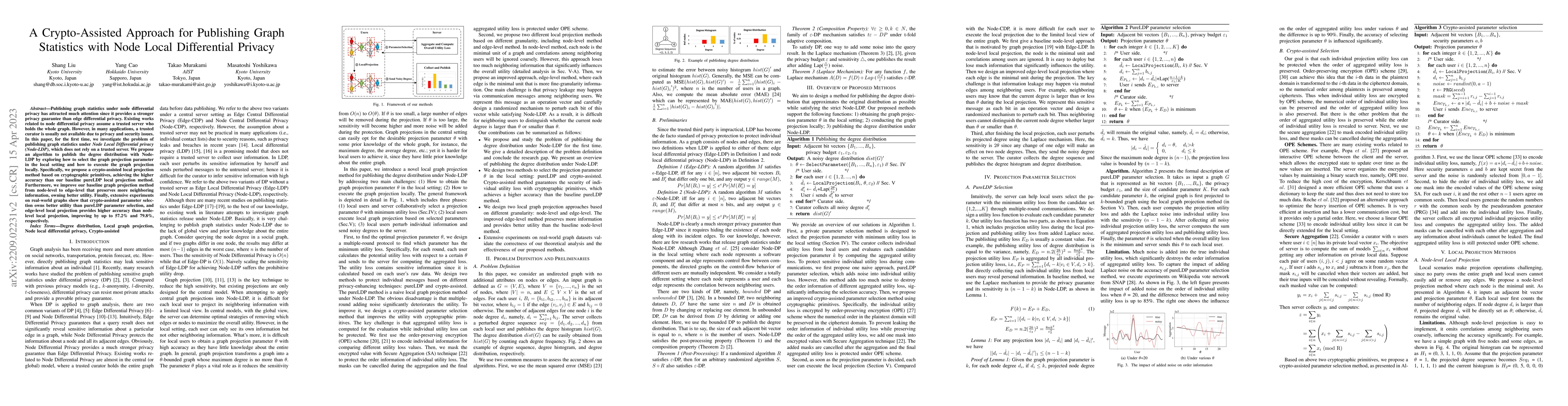 Thumbnail for A Crypto-Assisted Approach for Publishing Graph Statistics with Node
  Local Differential Privacy