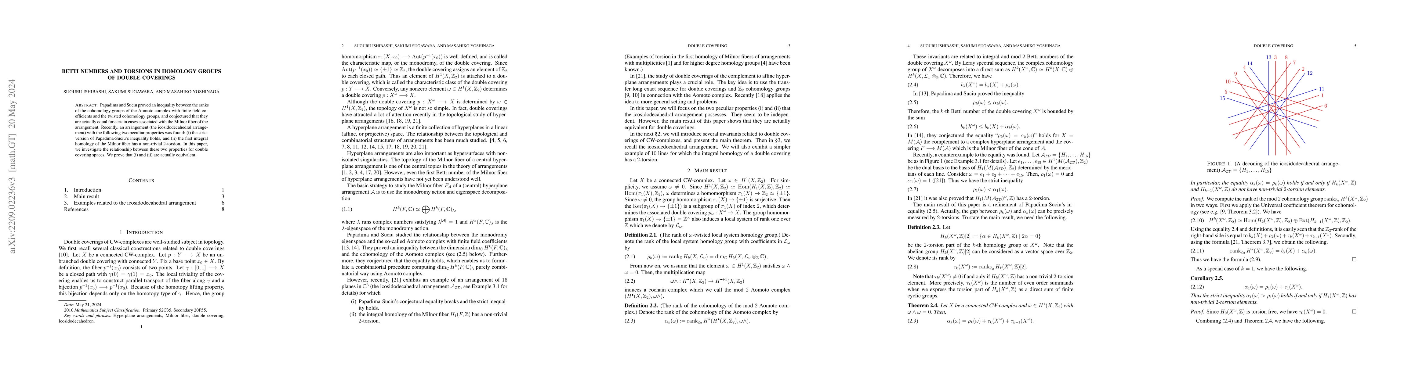 Thumbnail for Betti numbers and torsions in homology groups of double coverings