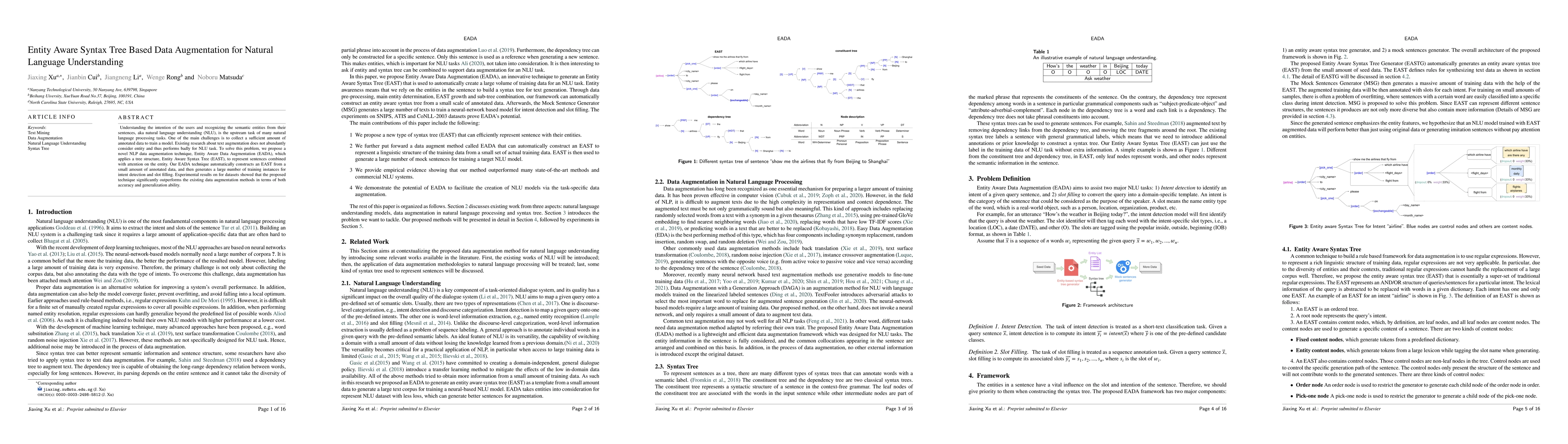 Thumbnail for Entity Aware Syntax Tree Based Data Augmentation for Natural Language
  Understanding