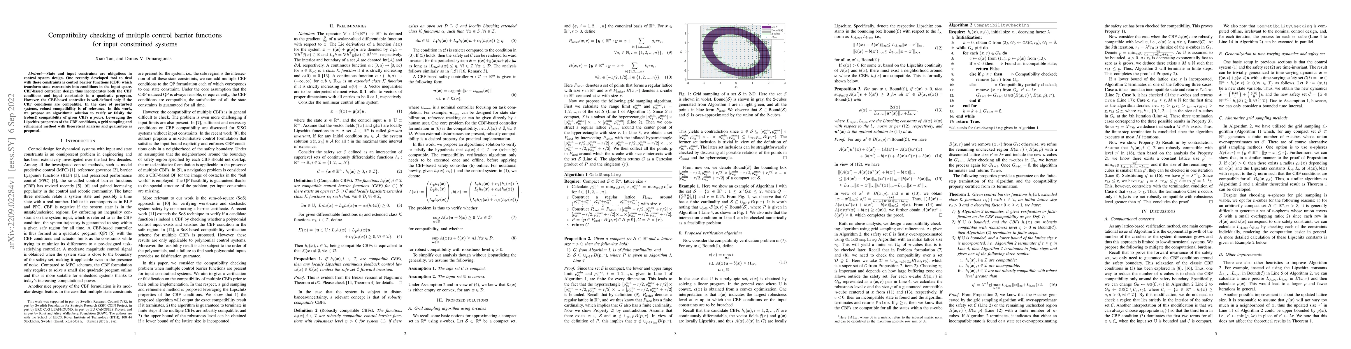 Thumbnail for Compatibility checking of multiple control barrier functions for input
  constrained systems