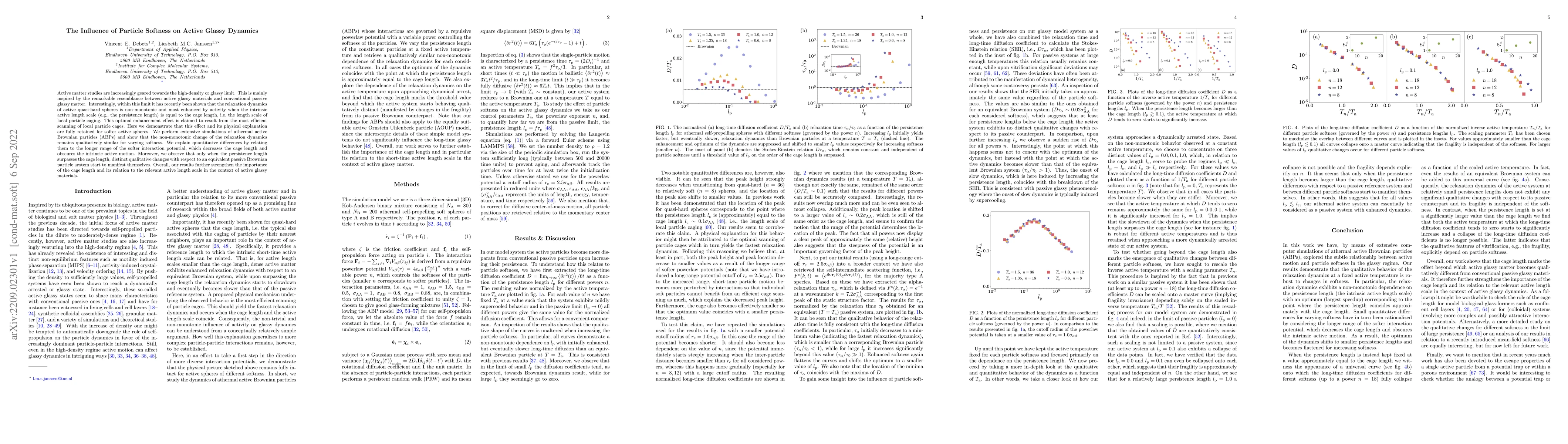 Thumbnail for The Influence of Particle Softness on Active Glassy Dynamics