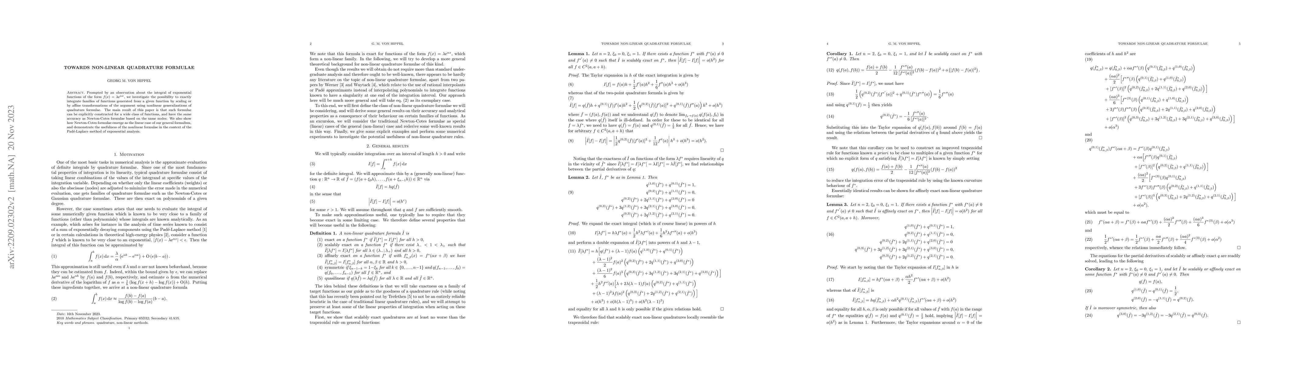 Thumbnail for Towards non-linear quadrature formulae