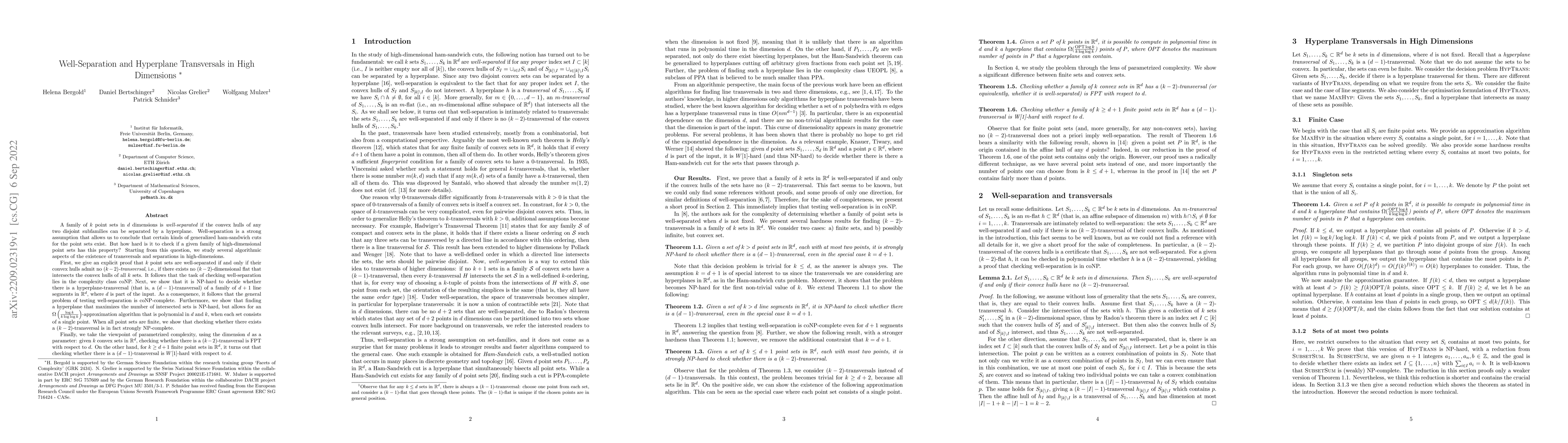 Thumbnail for Well-Separation and Hyperplane Transversals in High Dimensions