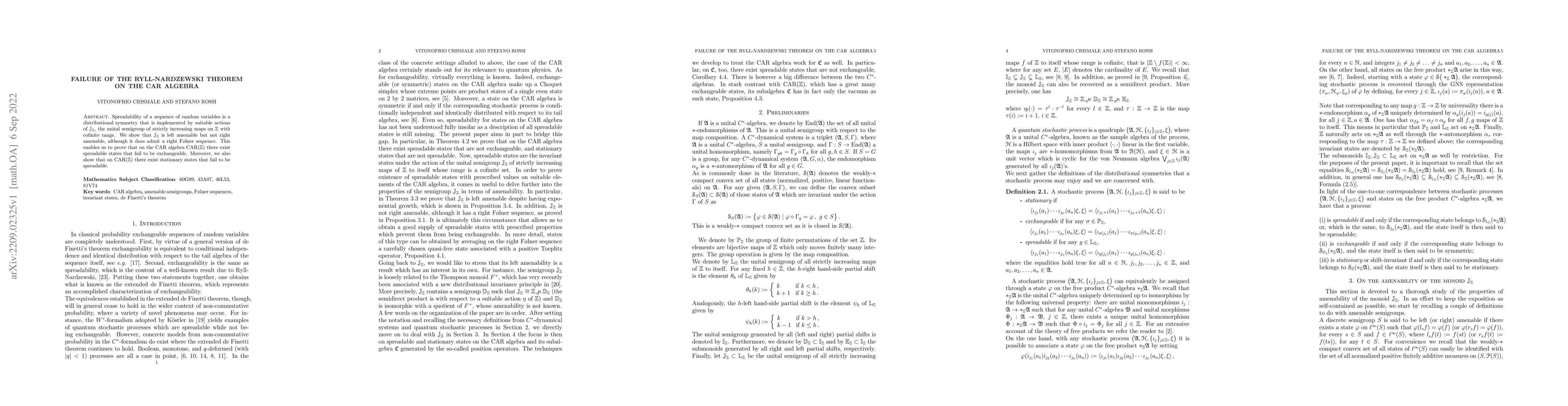Thumbnail for Failure of the Ryll-Nardzewski theorem on the CAR algebra