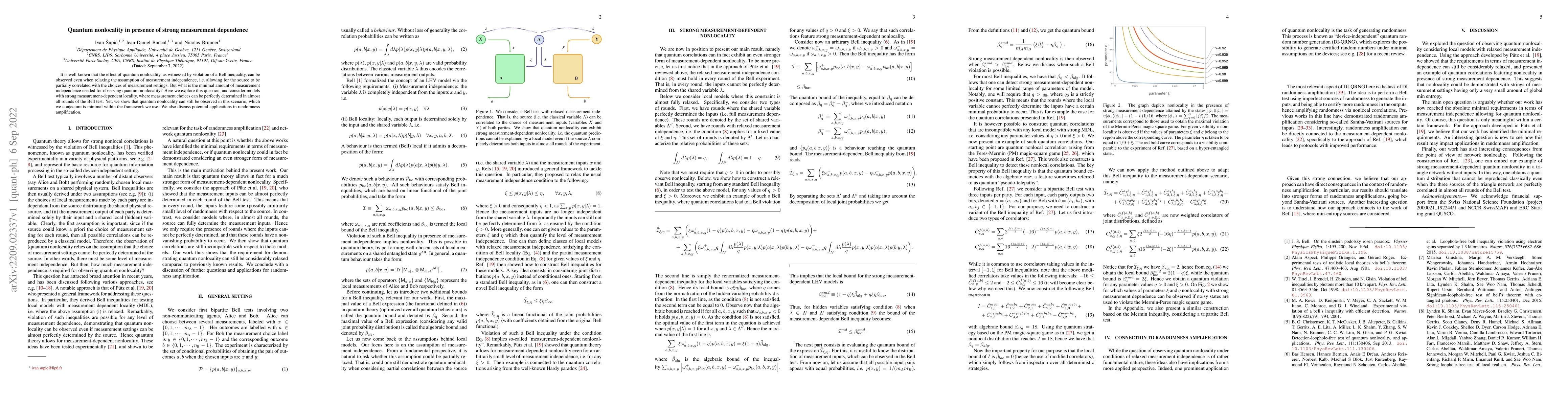 Thumbnail for Quantum nonlocality in presence of strong measurement dependence