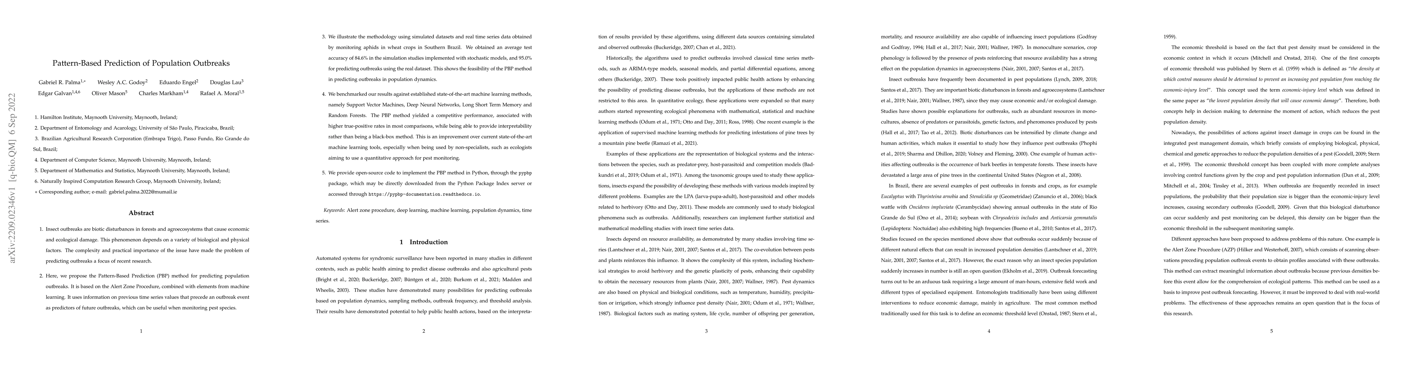 Thumbnail for Pattern-Based Prediction of Population Outbreaks