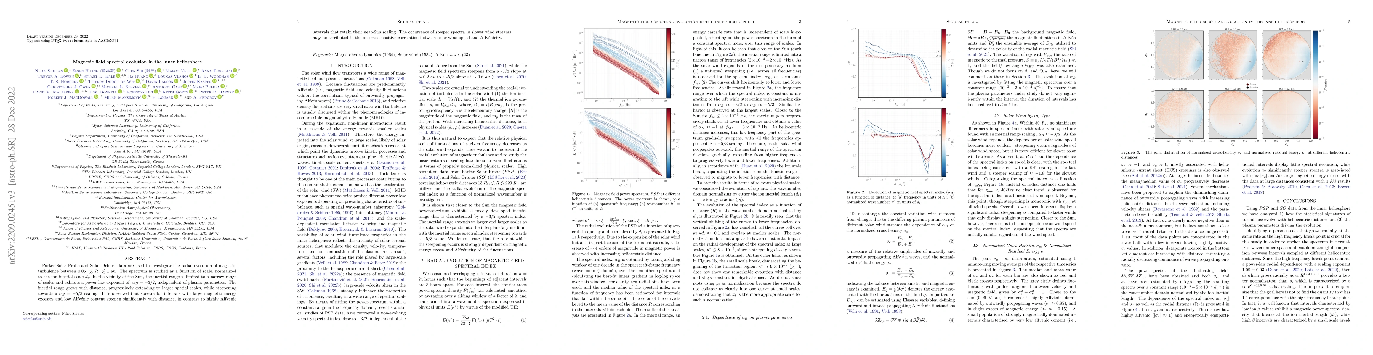 Thumbnail for Magnetic field spectral evolution in the inner heliosphere