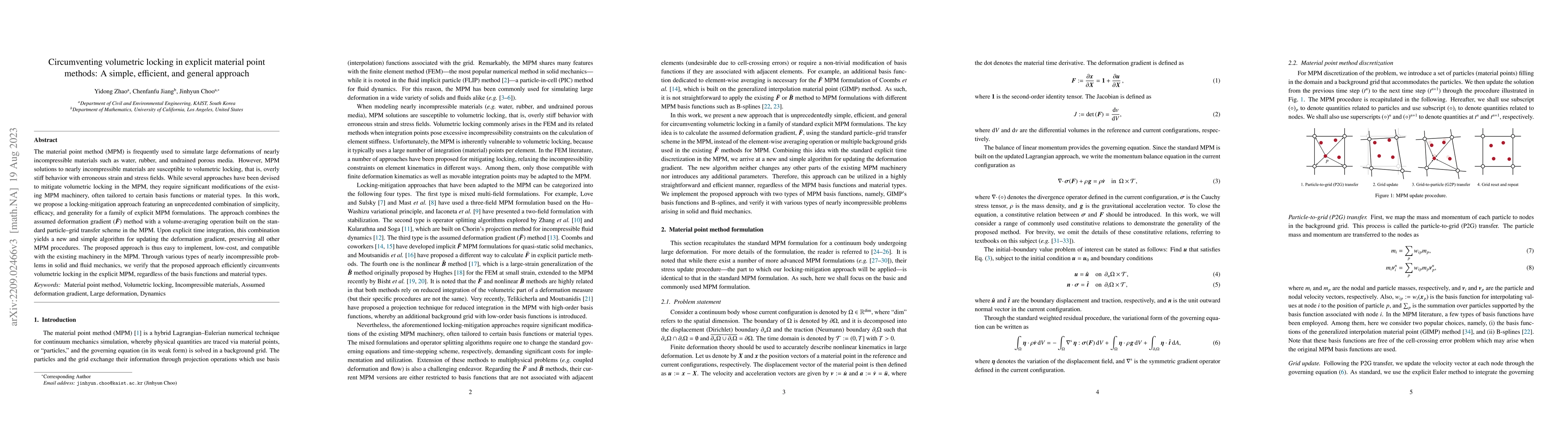 Thumbnail for Circumventing volumetric locking in explicit material point methods: A
  simple, efficient, and general approach