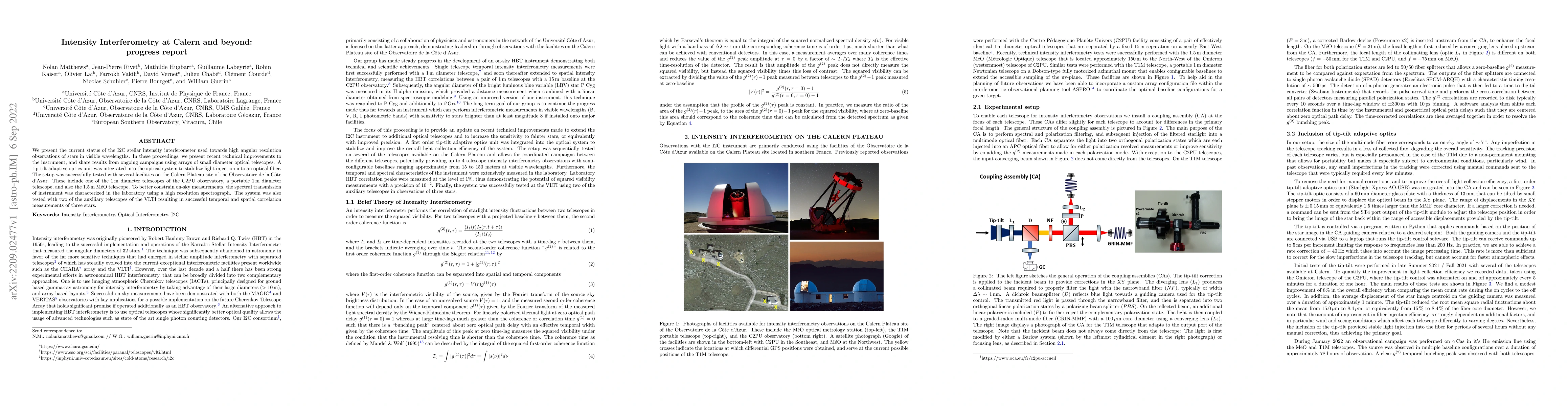 Thumbnail for Intensity Interferometry at Calern and beyond: progress report