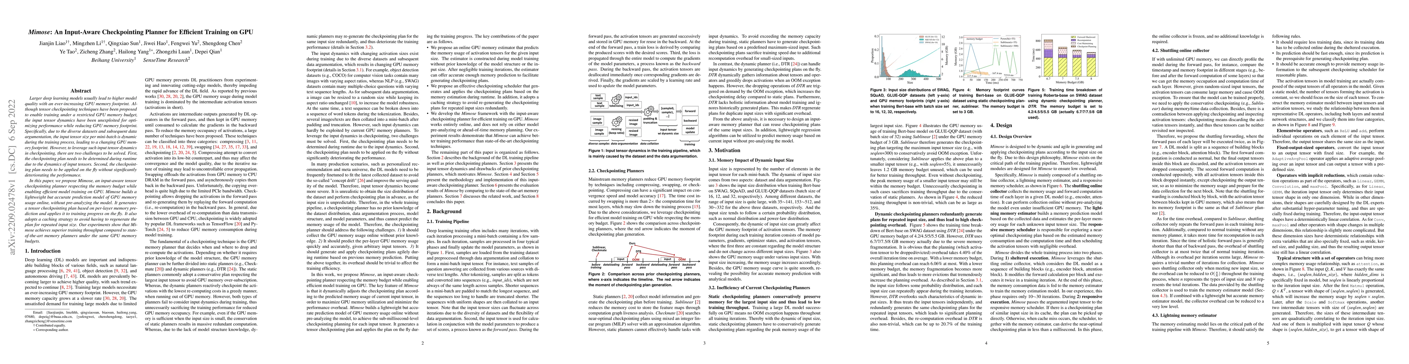 Thumbnail for Mimose: An Input-Aware Checkpointing Planner for Efficient Training on
  GPU