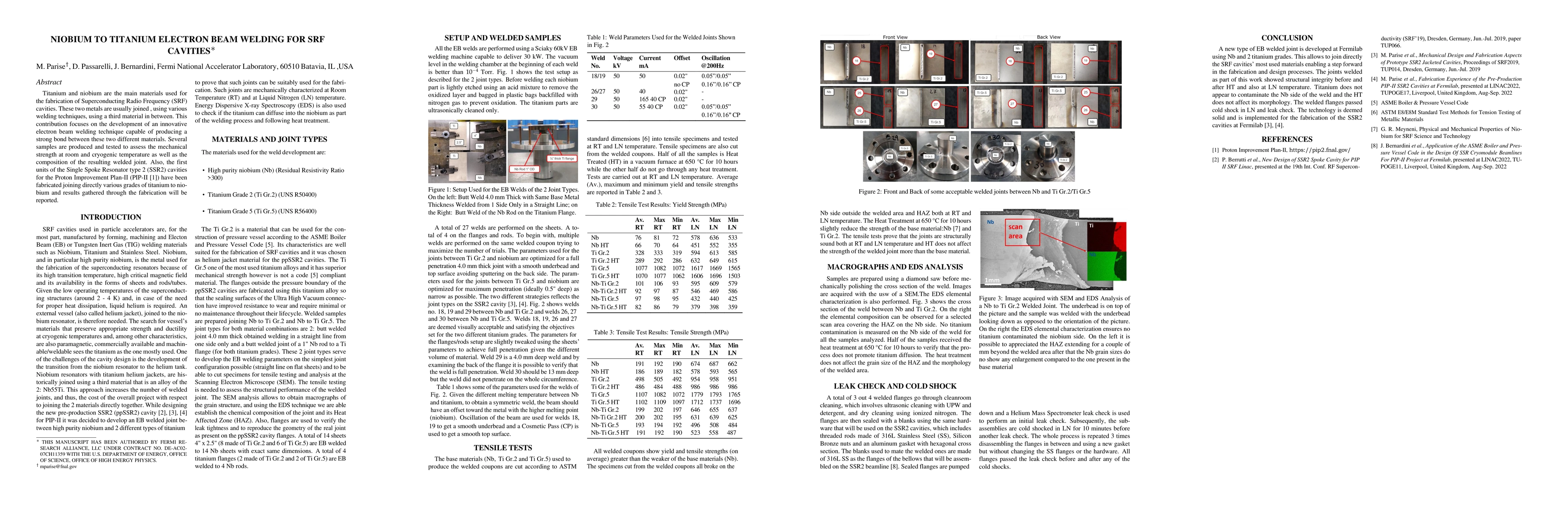 Thumbnail for Niobium to Titanium Electron Beam Welding for SRF Cavities
