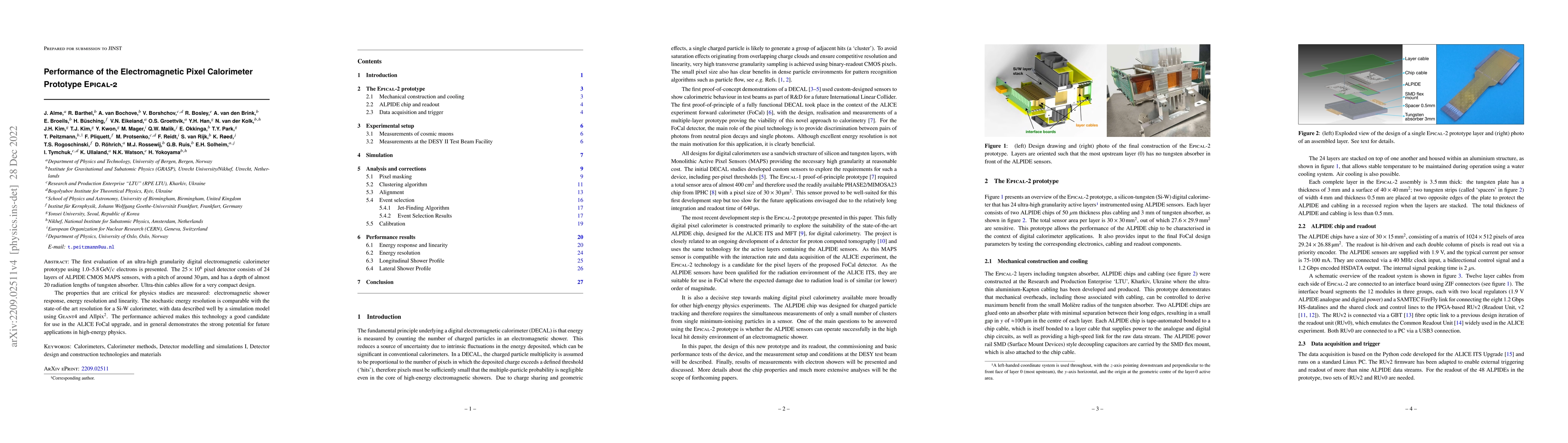 Thumbnail for Performance of the Electromagnetic Pixel Calorimeter Prototype EPICAL-2