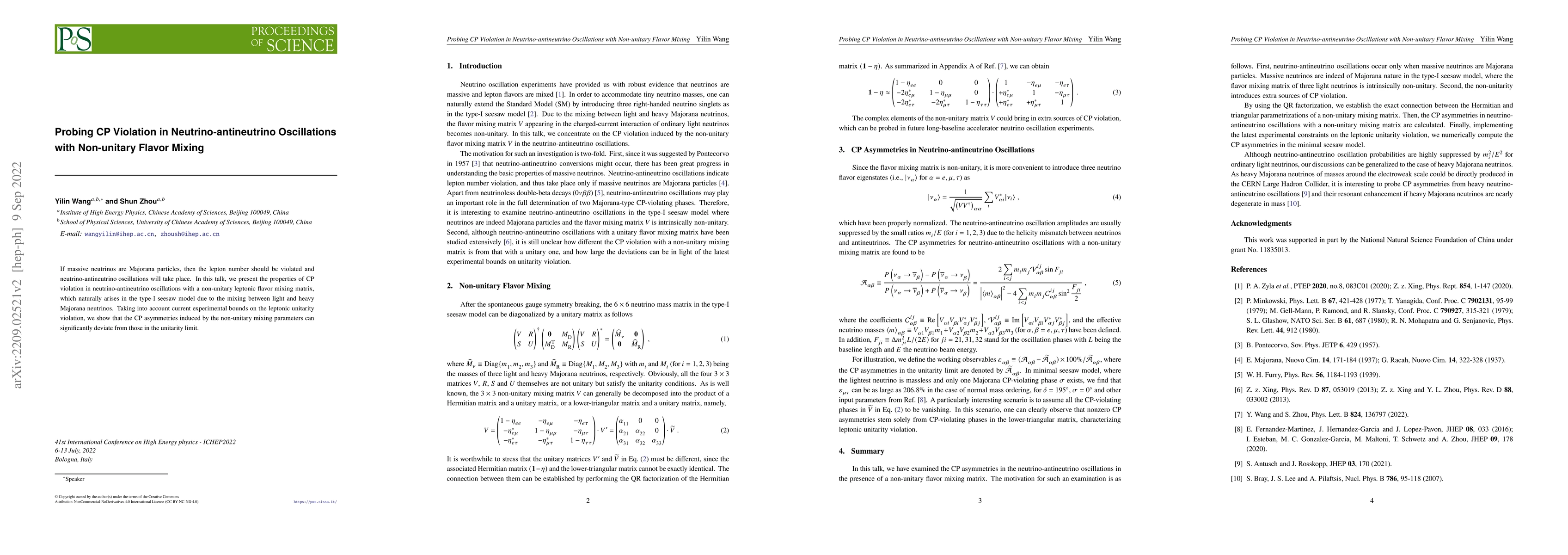 Thumbnail for Probing CP Violation in Neutrino-antineutrino Oscillations with
  Non-unitary Flavor Mixing