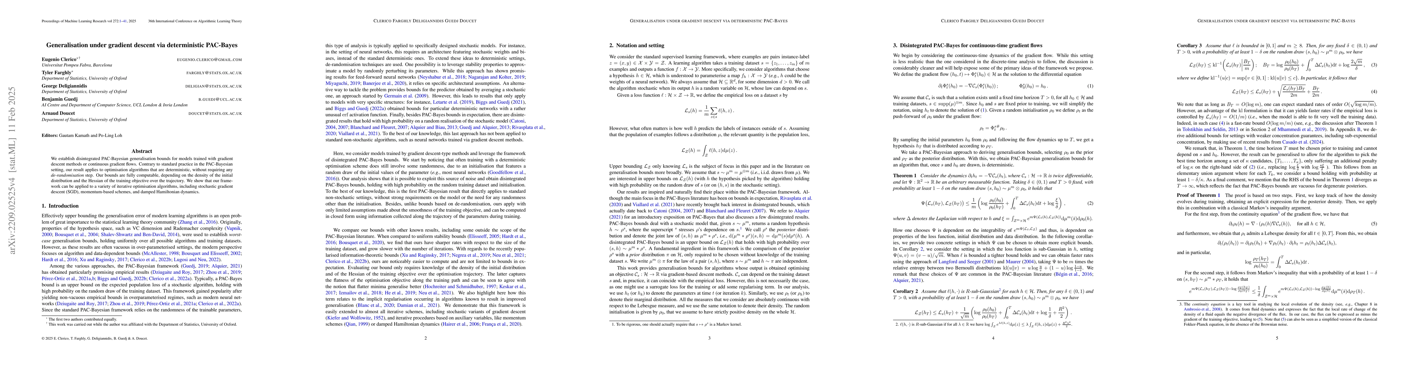 Thumbnail for Generalisation under gradient descent via deterministic PAC-Bayes