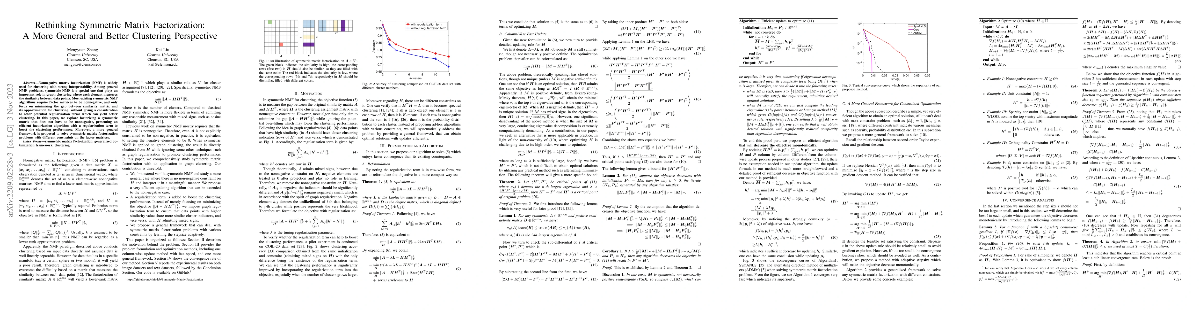 Thumbnail for Rethinking Symmetric Matrix Factorization: A More General and Better
  Clustering Perspective